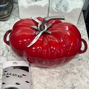 Staub Red Enameled Cast Iron Dutch Oven